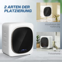 Wäschetrockner kompakt mit UV-Desinfektion 4kg Edelstahl weiss