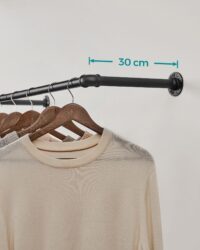 Wand-Kleiderstangen Kleiderhalter 2er-Set Schwarz.