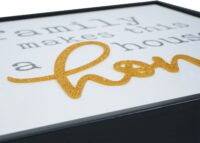 Wandbild Set Holz Leinwand Sprüche Family Home 4-teilig 30x30 cm