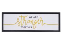 Wandbild Set Holz Leinwand Sprüche Smile Home 4-teilig 15x45 cm