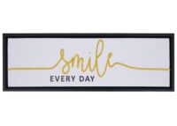 Wandbild Set Holz Leinwand Sprüche Smile Home 4-teilig 15x45 cm