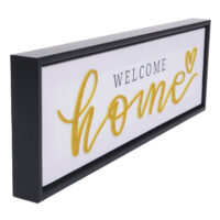 Wandbild Set Holz Leinwand Sprüche Smile Home 4-teilig 15x45 cm