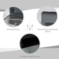 Ein anthrazitfarbener Wandbriefkasten aus Stahl mit Zeitungsfach, Maße 37x105x37cm.