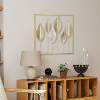 Wanddeko Blattdesign modern für Wohnzimmer Metall goldfarben