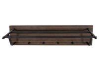 Wandgarderobe 2 Kleiderstangen 4 Haken skandinavisch 20x80x27cm dunkelbraun