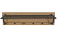 Wandgarderobe 2 Kleiderstangen 4 Haken skandinavisch 20x80x27cm natur