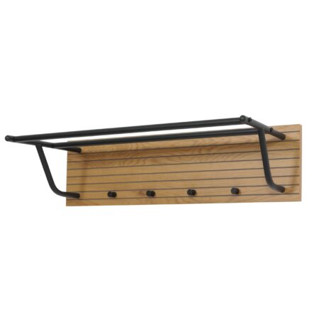 Wandgarderobe 2 Kleiderstangen 4 Haken skandinavisch 20x80x27cm natur