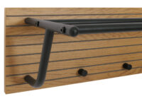 Wandgarderobe 2 Kleiderstangen 4 Haken skandinavisch 20x80x27cm natur