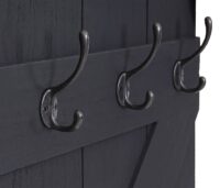 Wandgarderobe Garderobenpaneel 6 Haken 91x60cm dunkelgrau shabby