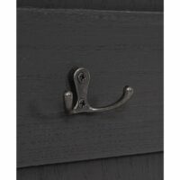 Wandgarderobe Garderobenpaneel 6 Haken 91x60cm dunkelgrau shabby