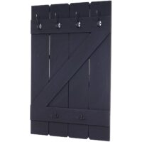 Wandgarderobe Garderobenpaneel 6 Haken 91x60cm dunkelgrau shabby