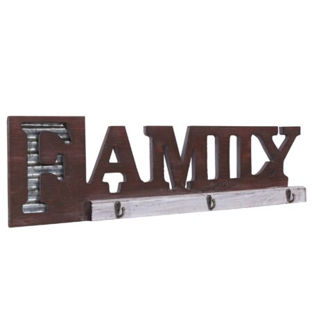 Wandgarderobe Garderobenpaneel Landhaus Holz Metall Family
