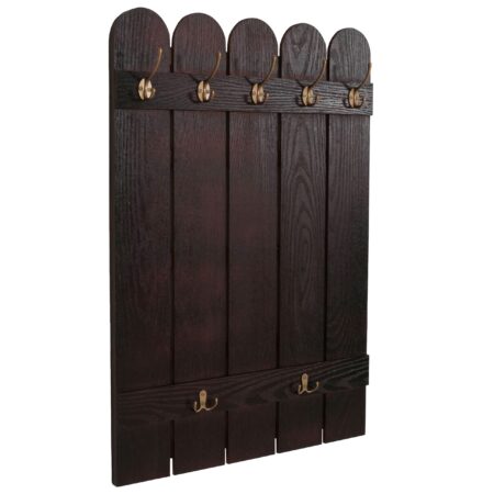Wandgarderobe Garderobenpaneel Paulownia 7 Haken 86x60cm braun