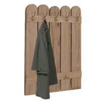Wandgarderobe Garderobenpaneel Paulownia 7 Haken 86x60cm natur