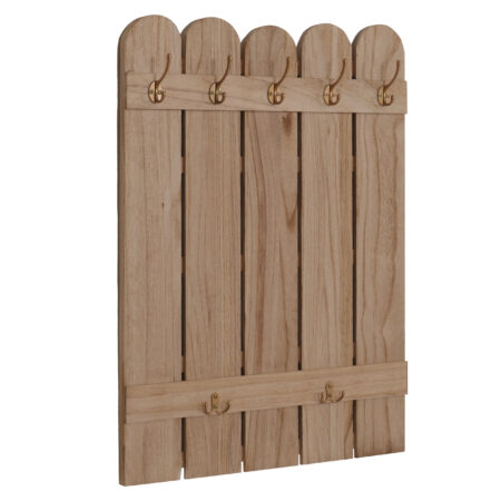 Wandgarderobe Garderobenpaneel Paulownia 7 Haken 86x60cm natur