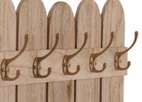 Wandgarderobe Garderobenpaneel Paulownia 7 Haken 86x60cm natur