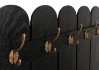 Wandgarderobe Garderobenpaneel Paulownia 7 Haken 86x60cm schwarz