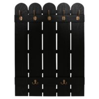 Wandgarderobe Garderobenpaneel Paulownia 7 Haken 86x60cm schwarz
