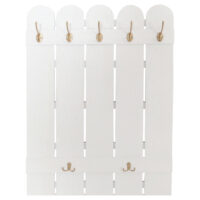 Wandgarderobe Garderobenpaneel Paulownia 7 Haken 86x60cm weiss