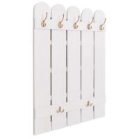 Wandgarderobe Garderobenpaneel Paulownia 7 Haken 86x60cm weiss