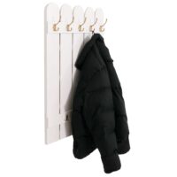 Wandgarderobe Garderobenpaneel Paulownia 7 Haken 86x60cm weiss