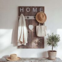 Wandgarderobe Garderobenpaneel Shabby-Look 8 Haken 91x60cm braun shabby Home