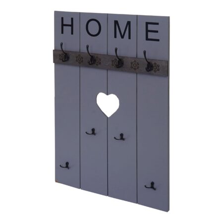 Wandgarderobe Garderobenpaneel Shabby-Look 8 Haken 91x60cm grau-blau Home