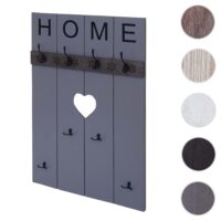 Wandgarderobe Garderobenpaneel Shabby-Look 8 Haken 91x60cm grau-blau Home