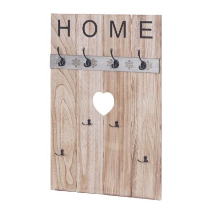 Wandgarderobe Garderobenpaneel Shabby-Look 8 Haken 91x60cm naturbraun Home