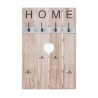 Wandgarderobe Garderobenpaneel Shabby-Look 8 Haken 91x60cm naturbraun Home