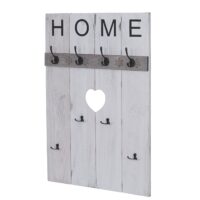 Wandgarderobe Garderobenpaneel Shabby-Look 8 Haken 91x60cm weiss shabby Home