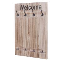 Wandgarderobe Garderobenpaneel Shabby-Look 91x60cm naturbraun Welcome