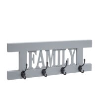 Wandgarderobe Garderobenpaneel Shabby-Look Vintage 60x21cm grau-blau Family