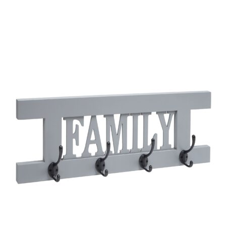 Wandgarderobe Garderobenpaneel Shabby-Look Vintage 60x21cm grau-blau Family
