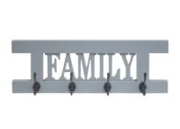 Wandgarderobe Garderobenpaneel Shabby-Look Vintage 60x21cm grau-blau Family