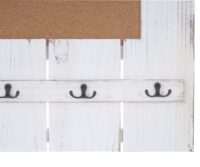 Wandgarderobe mit Pinnwand Garderobenpaneel 8 Haken 91x60cm weiss shabby