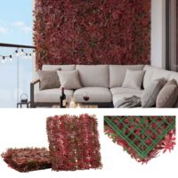 Künstliches Pflanzen Wandpaneel Ahorn rot 1 m² Sichtschutz