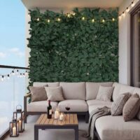 Künstliches Pflanzen Wandpaneel Lorbeer grün 1 m² Sichtschutz