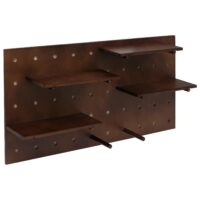 Wandpaneel Wandregal Steckboard Lochplatte 4 Ebenen 100x50cm braun