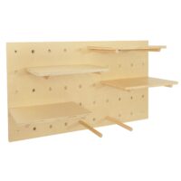 Wandpaneel Wandregal Steckboard Lochplatte 4 Ebenen 100x50cm naturfarben