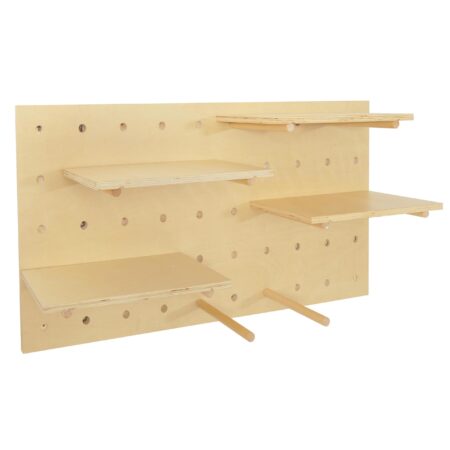 Wandpaneel Wandregal Steckboard Lochplatte 4 Ebenen 100x50cm naturfarben