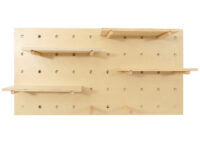 Wandpaneel Wandregal Steckboard Lochplatte 4 Ebenen 100x50cm naturfarben