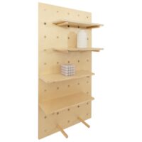 Wandpaneel Wandregal Steckboard Lochplatte 4 Ebenen 100x50cm naturfarben