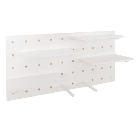 Wandpaneel Wandregal Steckboard Lochplatte 4 Ebenen 100x50cm weiss