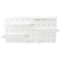 Wandpaneel Wandregal Steckboard Lochplatte 4 Ebenen 100x50cm weiss