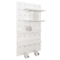 Wandpaneel Wandregal Steckboard Lochplatte 4 Ebenen 100x50cm weiss