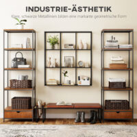 Wandregal Metallregal industriell mit 9 Fächern für Wohnzimmer