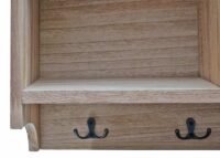 Wandregal Garderobe mit 3 Staufächern 5 Haken 30x80x20cm naturbraun