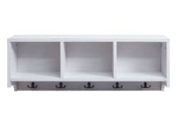 Wandregal Garderobe mit 3 Staufächern 5 Haken 30x80x20cm weiss shabby