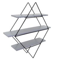 Wandregal JAM-A80 Industriedesign Echtholz 60x55x12cm grau-blau